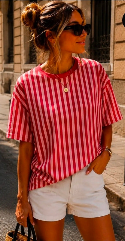 T-shirt Rayé Coeur
