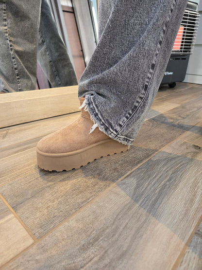 Bottines Fourrées Taupe